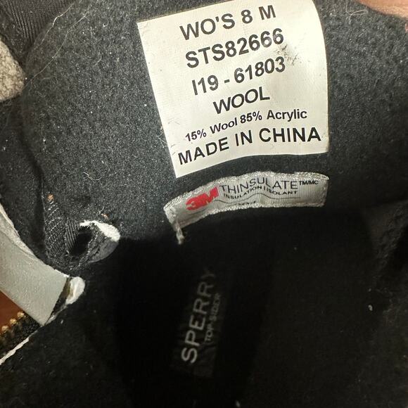 Sperry Black STS82666 Maritime Repel Sz 8 Leather Thinsulate Waterproof Boots - Picture 9 of 9